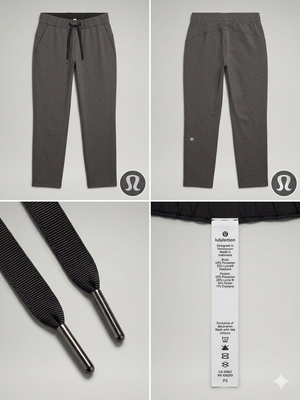 Lululemon Gray Drawstring Joggers- size 4
